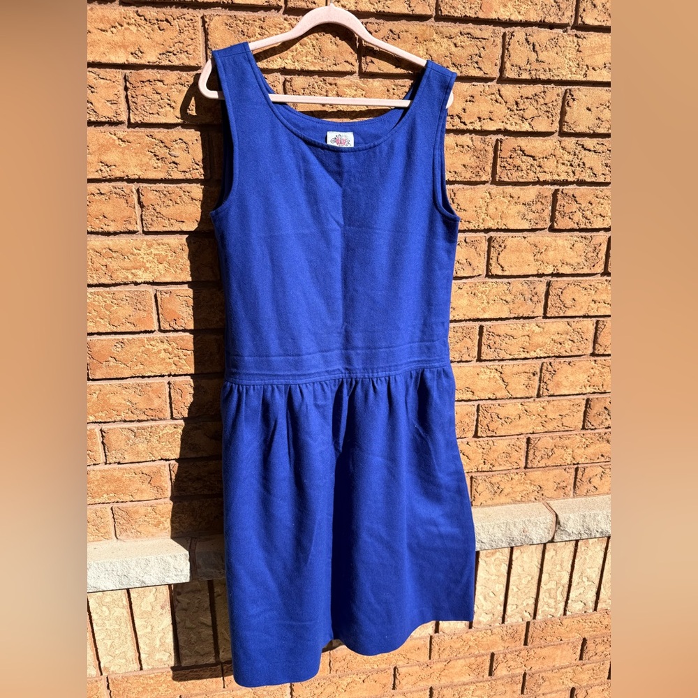 ▪️Vintage Lanz Original Royal Blue Wool‎ Sleeveless Dress